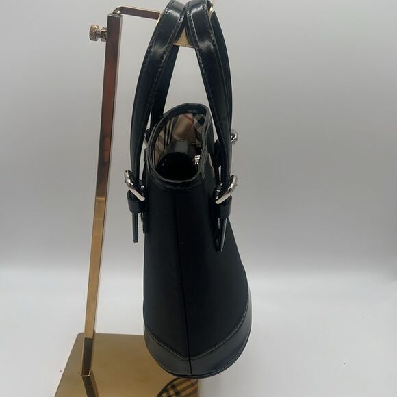 BURBERRY BURBERRYS BLUE LABEL NYLON NOVA CHECK PLAID BLACK BUCKET BAG - Picture 2 of 10